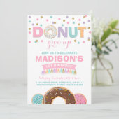 ドーナツ誕生日招待状ドーナツ成長パーティー 招待状 (スタンド正面)