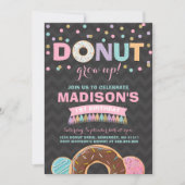 ドーナツ誕生日招待状ドーナツ成長パーティー 招待状 (正面)