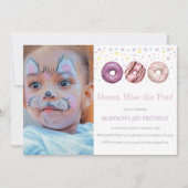 ドーナツ誕生日招待状ドーナツGrow Up写真 招待状 (正面)