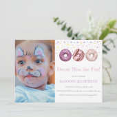 ドーナツ誕生日招待状ドーナツGrow Up写真 招待状 (スタンド正面)