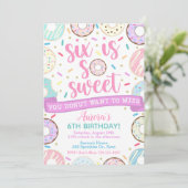 ドーナツ誕生日招待状、シックスは甘い招待状 招待状 (スタンド正面)