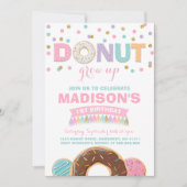 ドーナツ誕生日招待状 ドーナツ成長パーティー 招待状 (正面)