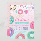 ドーナツ誕生日招待状 招待状 (正面/裏面)