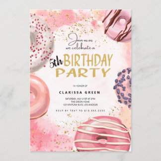 ドーナツ誕生日招待状 招待状