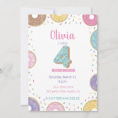 ドーナツ誕生日招待、4歳の誕生日の招待 招待状 (正面)