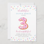 ドーナツ誕生祝い| 3 招待状 (正面)