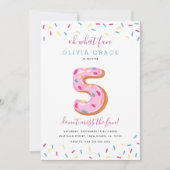 ドーナツ誕生祝い| 5 招待状 (正面)