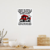 ドーナツ警察チェイスおもしろいポスター ポスター (キッチン)