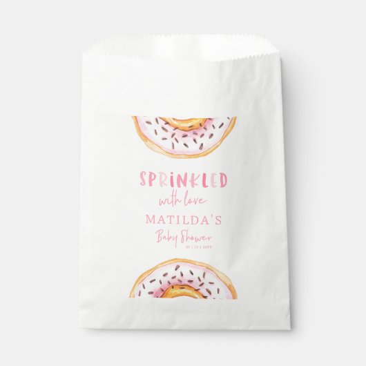 ドーナツ赤ちゃんシャワーピンクガーリーかわいい歓迎 フェイバーバッグ (正面)