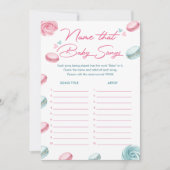 ドーナツ赤ちゃんシャワー名そのベビーソングゲームカード 招待状 (正面)