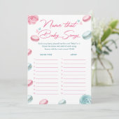 ドーナツ赤ちゃんシャワー名そのベビーソングゲームカード 招待状 (スタンド正面)