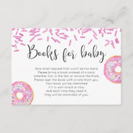 ドーナツ赤ちゃんシャワー女の子のブックリクエストの挿入 エンクロージャーカード