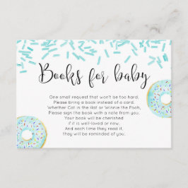 ドーナツ赤ちゃんシャワー男の子ブックリクエストの挿入 エンクロージャーカード
