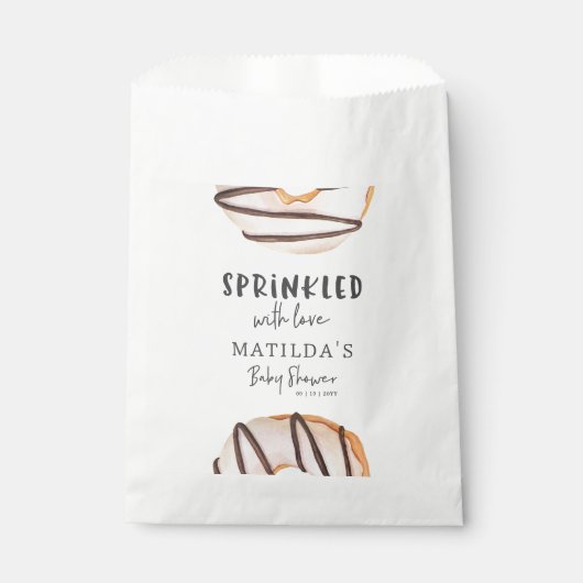 ドーナツ赤ちゃんシャワー自然ベージュかわいい歓迎 フェイバーバッグ (正面)
