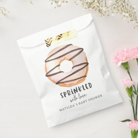 ドーナツ赤ちゃんシャワー自然ベージュかわいい歓迎 フェイバーバッグ (封をした状態)