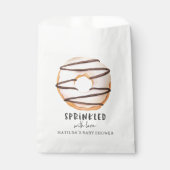 ドーナツ赤ちゃんシャワー自然ベージュかわいい歓迎 フェイバーバッグ (正面)