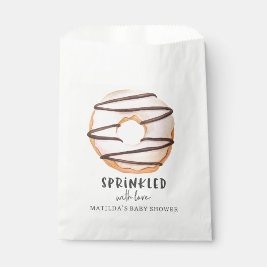 ドーナツ赤ちゃんシャワー自然ベージュかわいい歓迎 フェイバーバッグ (正面)