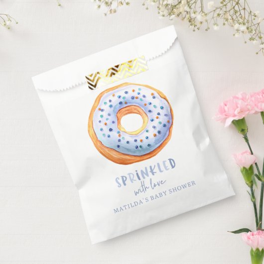 ドーナツ赤ちゃんシャワー青かわいいエレガントパーティー フェイバーバッグ (封をした状態)