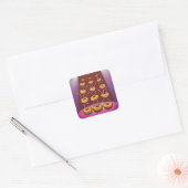 ドーナツ踊りお洒落ドーナツキャラクター スクエアシール