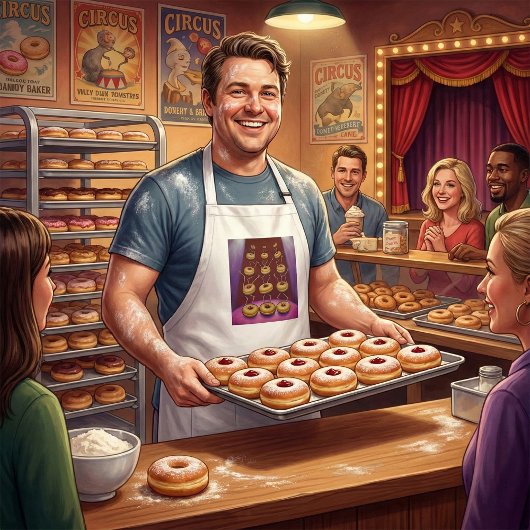 ドーナツ踊りお洒落ドーナツキャラクター スタンダードエプロン