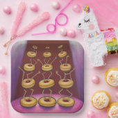 ドーナツ踊りお洒落ドーナツキャラクター ペーパープレート (パーティー)