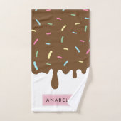 ドーナツ釉薬,アイシング,つや消し,ふりかける,あなたの名前 バスタオルセット (ハンドタオル)