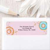 ドーナツ金ゴールドスプリンクルピンク差出人住所 ラベル (インサイチュ)