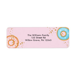 ドーナツ金ゴールドスプリンクルピンク差出人住所 ラベル