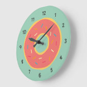 ドーナツ食糧テーマ数装飾的な台所 ラージ壁時計 (傾斜)