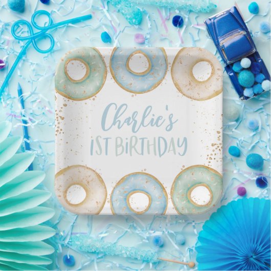 ドーナツ1日パーソナライズされた生パーティー紙プレート ペーパープレート (パーティー)