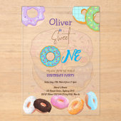 ドーナツ1歳の男の赤ちゃん アクリル招待状 (正面)