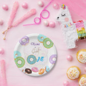 ドーナツ1歳の誕生日の男の子 ペーパープレート (パーティー)