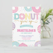 ドーナツ1歳の誕生日を迎える少女ドーナツパーティー 招待状 (スタンド正面)