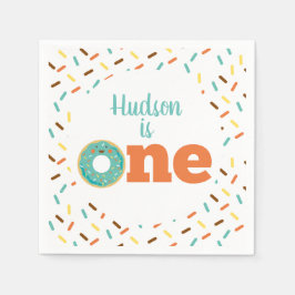 ドーナツ1歳の誕生日ナプキンス スタンダードカクテルナプキン