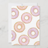 ドーナツ1歳の誕生日招待状ドーナツがピンク色に成長 招待状 (裏面)