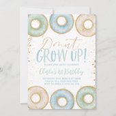ドーナツ1歳の誕生日招待状ボーイドーナツ成長 招待状 (正面)