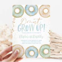 ドーナツ1歳の誕生日招待状ボーイドーナツ成長