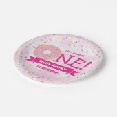 ドーナツ1stバースデーガールレインボーブラインド紙Pl ペーパープレート (アングル)