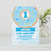 ドーナツ1st第1誕生日招待状ボーイスクラル 招待状 (スタンド正面)