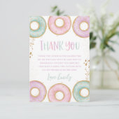 ドーナツ1st誕生日パーティーフラットサンキューカードアクア サンキューカード (スタンド正面)