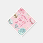 ドーナツ2つの甘い女の子かわいいカラフル スタンダードカクテルナプキン (角)