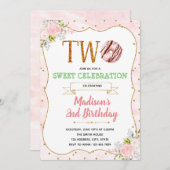 ドーナツ2人のテーマ招待 招待状 (正面/裏面)