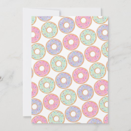 ドーナツ2nd誕生日招待状ピンクの散水器 招待状 (裏面)