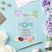 ドーナツ4歳の誕生日の男の子 アクリル招待状 (インサイチュ (ウェディング))