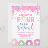 ドーナツ4th誕生日招待状ドナツフォーエバースウィート 招待状 (正面)