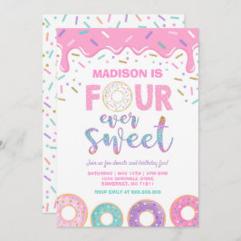 ドーナツ4th誕生日招待状ドナツフォーエバースウィート 招待状