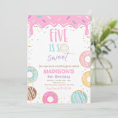 ドーナツ5歳の誕生日パーティー5はとても甘い 招待状 (スタンド正面)