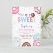 ドーナツ5hバースデーパーティードーナツファイブは甘い 招待状 (スタンド正面)
