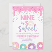 ドーナツ9番誕生日招待状ドーナツ9は甘い 招待状 (正面)