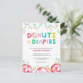 ドーナツ&おむつベビーふりかわいいカラフルおもしろい ポストカード (スタンド正面)